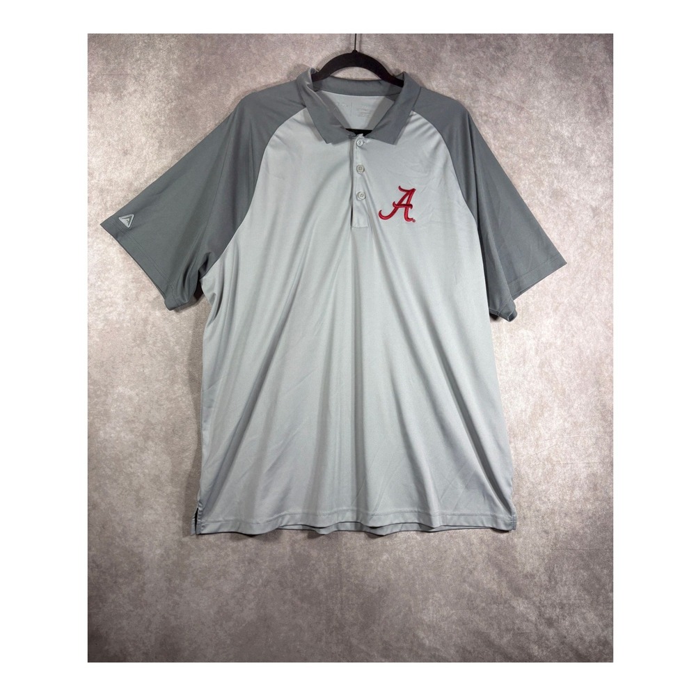 Alabama Crimson Tide Antigua Polo Shirt Mens 2XL Gray NCAA Golf Performance Top
